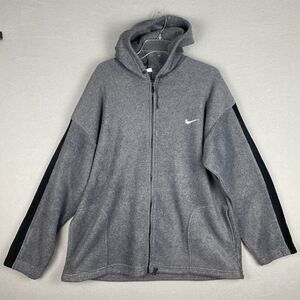 Vintage Nike 80s Gray Tag Fleece Jacket Size Large Full Zip Made In USA